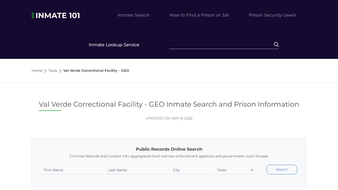 Val Verde Correctional Facility - GEO Inmate Search ...